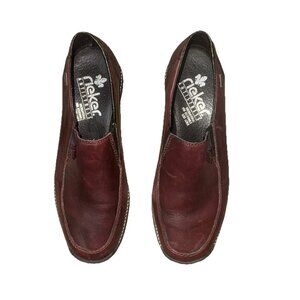 Rieker Antistress Loafers Reddish Brown Leather Size 38 or 8